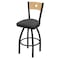 Holland Bar Stool Co 25" Swivel Counter Stool, Black Wrinkle, Nat Back, Canter Storm Seat 83025BWNatMplB004 - alternate 1